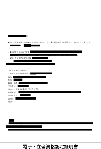 電子・在留資格認定証明書